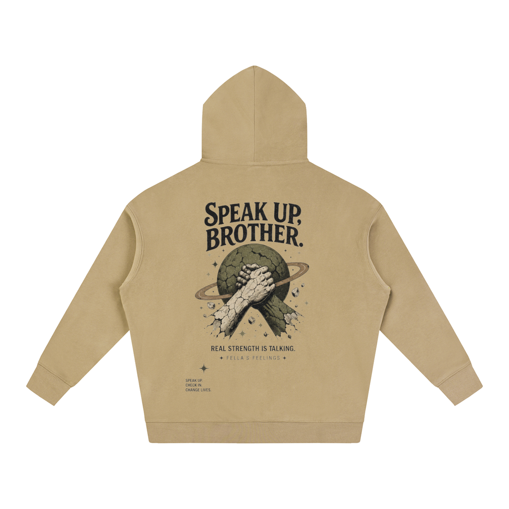 Oversize Fleeced Hoodie - Speak Up, Brother
