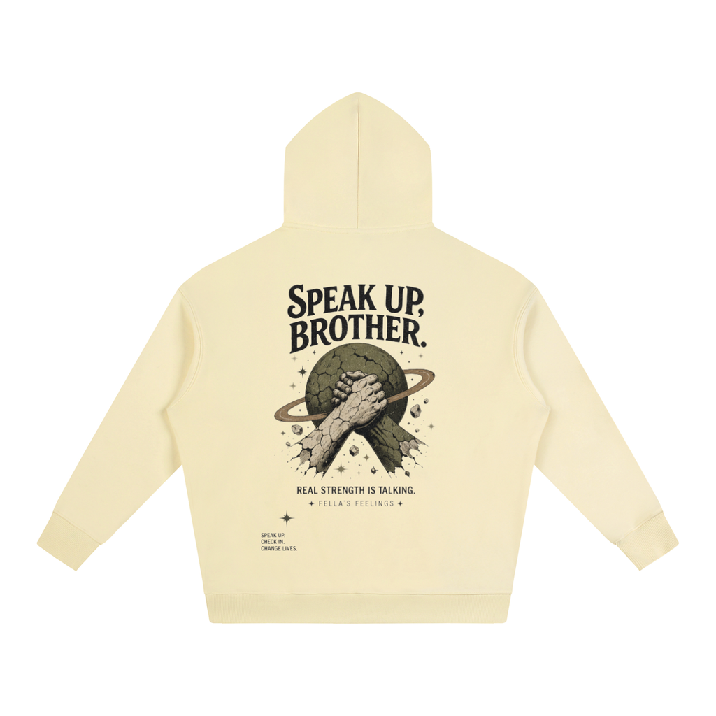 Oversize Fleeced Hoodie - Speak Up, Brother