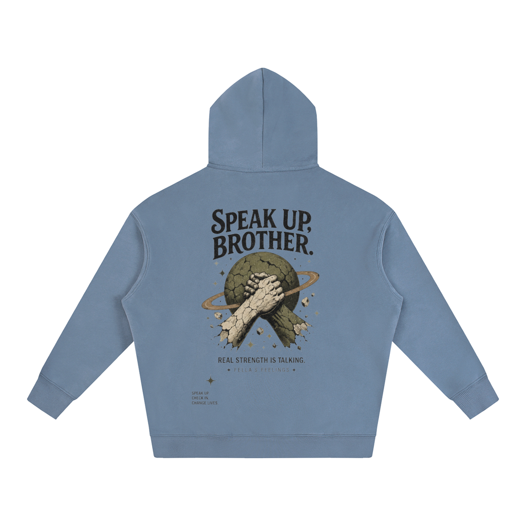 Oversize Fleeced Hoodie - Speak Up, Brother