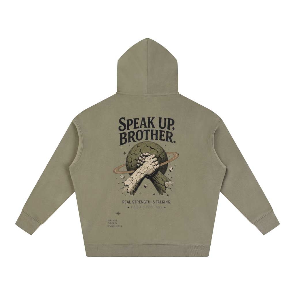 Oversize Fleeced Hoodie - Speak Up, Brother