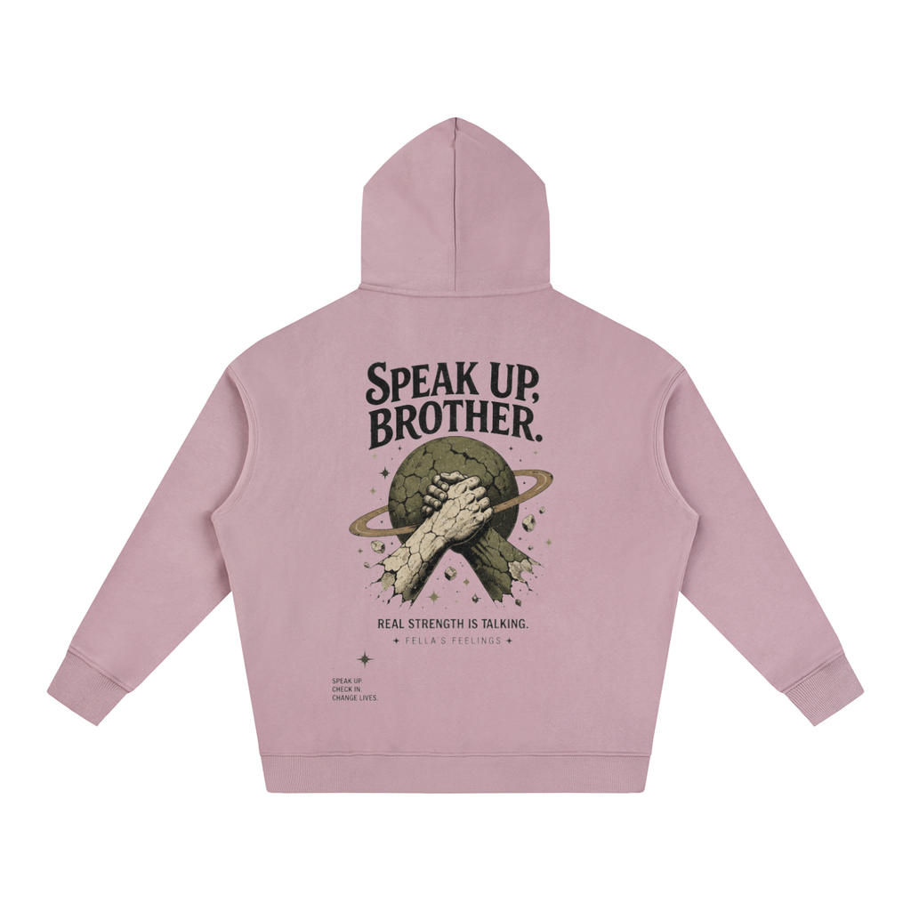 Oversize Fleeced Hoodie - Speak Up, Brother