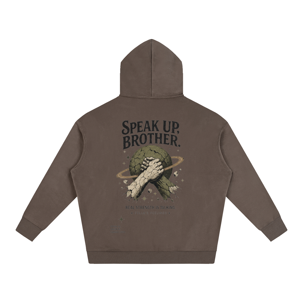 Oversize Fleeced Hoodie - Speak Up, Brother