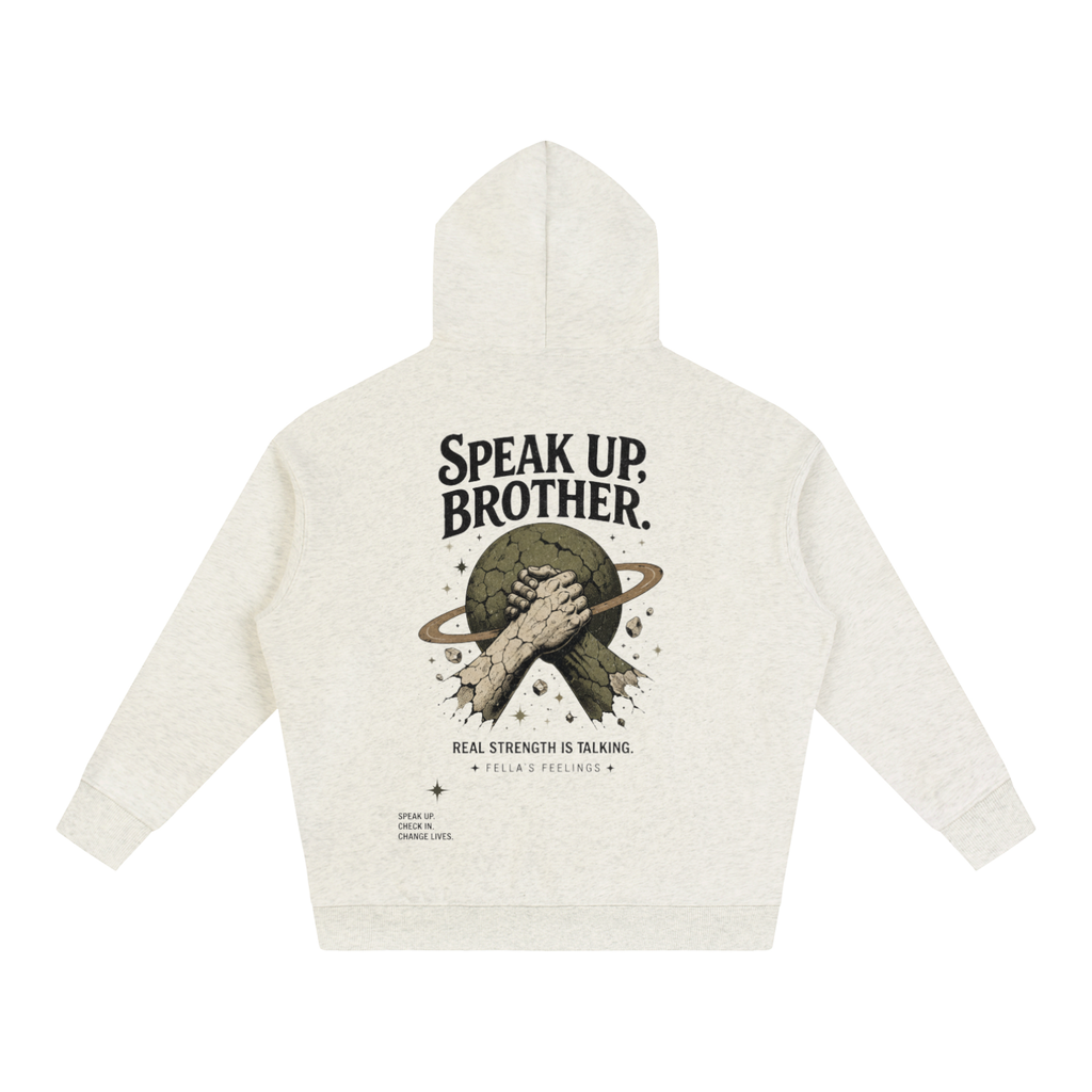 Oversize Fleeced Hoodie - Speak Up, Brother