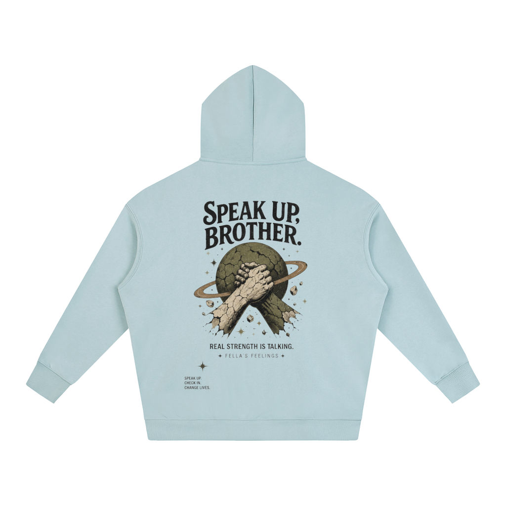 Oversize Fleeced Hoodie - Speak Up, Brother