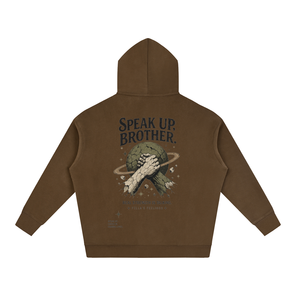 Oversize Fleeced Hoodie - Speak Up, Brother