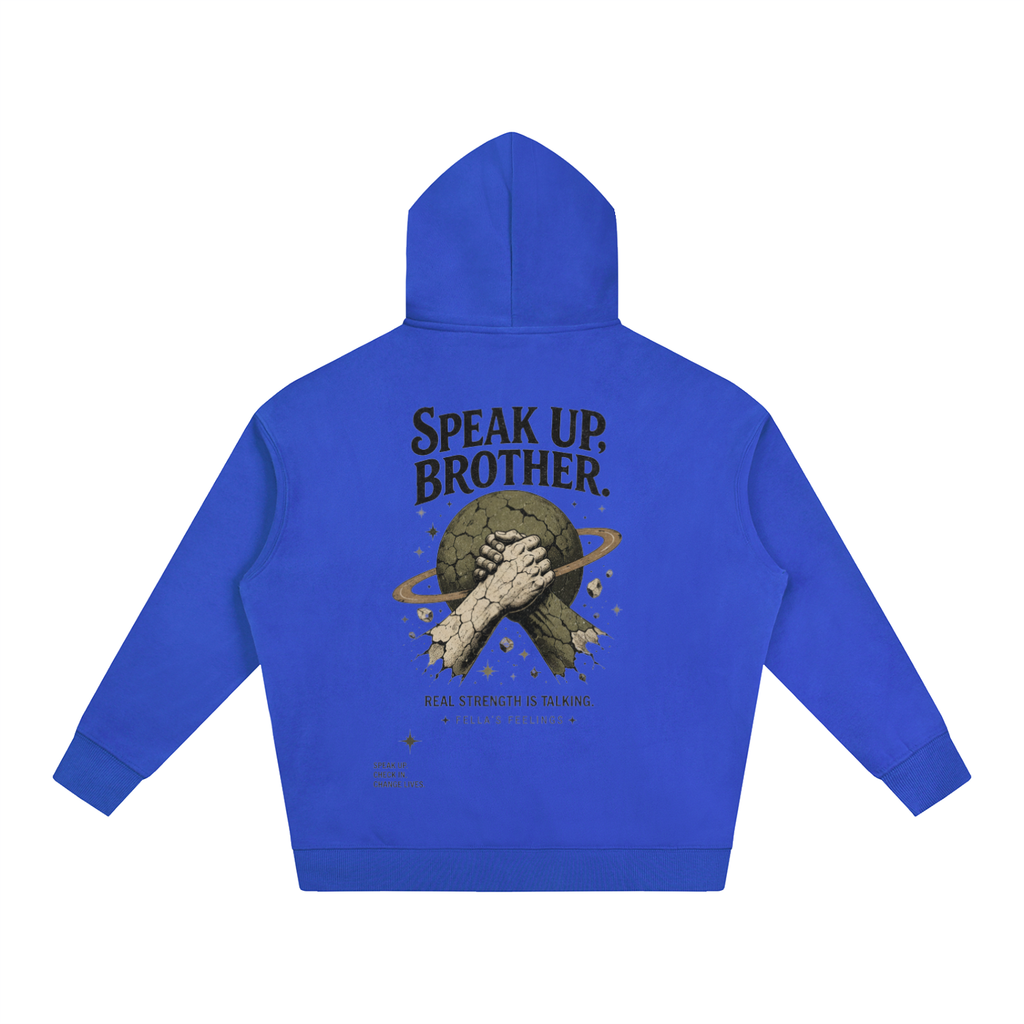 Oversize Fleeced Hoodie - Speak Up, Brother