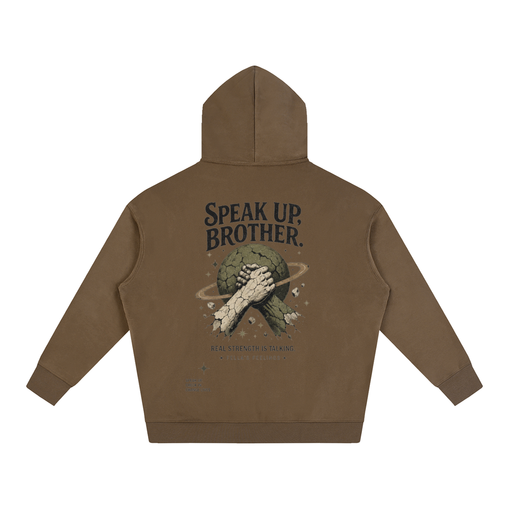 Oversize Fleeced Hoodie - Speak Up, Brother